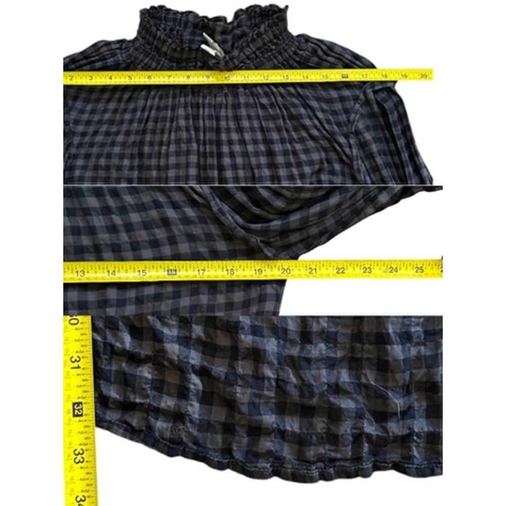Malia Mills Y2K Gingham Victorian Romantic Tunic Top Ruffle Collar Size 2 - Picture 7 of 9